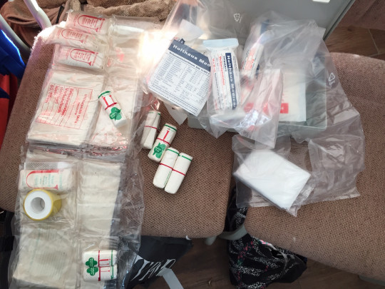 Genügend Verbandsmaterial war vorhanden